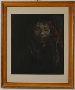 Carl Timner - Fanciulla su fondo nero