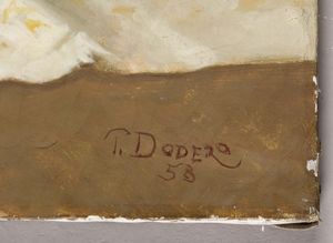 Pietro Dodero : Natura morta con cesto di peperoni  - Asta Dipinti del XIX-XX secolo - Associazione Nazionale - Case d'Asta italiane