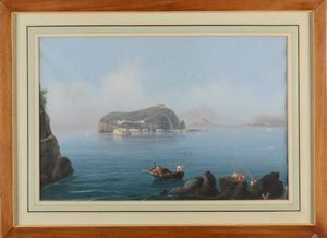 Emmanuel Meuris (1894-1969) Vedute di isola e del Golfo di Napoli  - Asta Dipinti del XIX-XX secolo - Associazione Nazionale - Case d'Asta italiane
