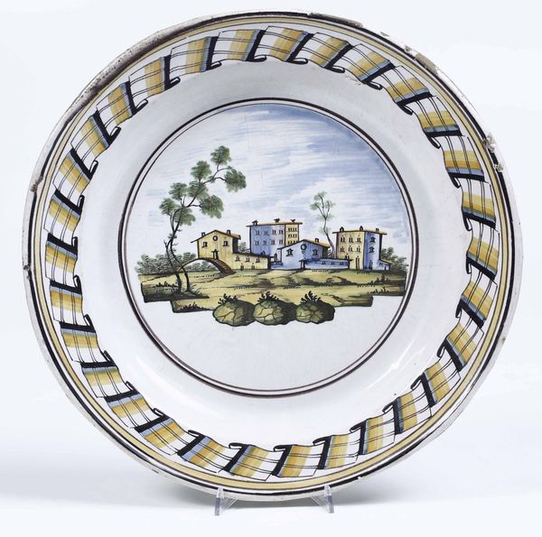 Grande piatto<BR>Vietri sul Mare (Salerno), fine del XIX - inizio del XX secolo  - Asta Ceramiche - Associazione Nazionale - Case d'Asta italiane