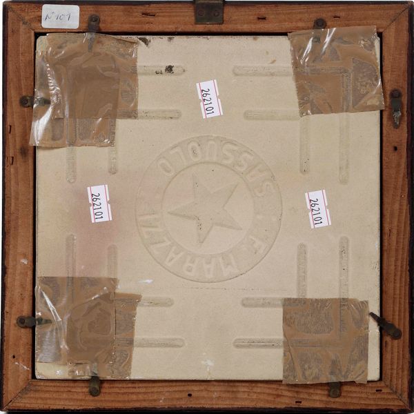 Mattonella raffigurante pastore<BR>Firma Galli, XX secolo  - Asta Ceramiche - Associazione Nazionale - Case d'Asta italiane