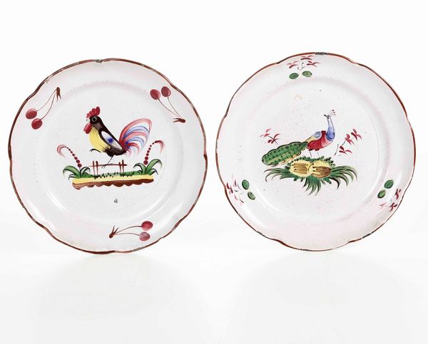 Coppia di Piatti<BR>Francia dell'est, fine XVIII inizio XIX secolo  - Asta Ceramiche - Associazione Nazionale - Case d'Asta italiane