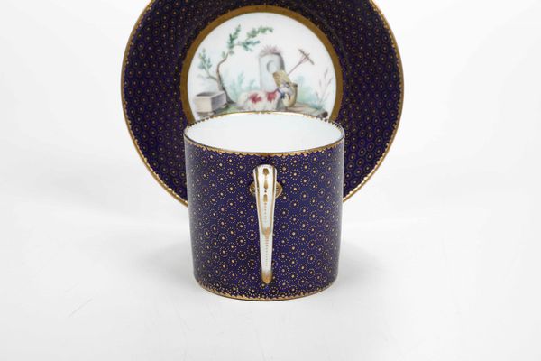 Tazza con piattino<BR>Alla maniera/o S�vres, verso il 1790  - Asta Ceramiche - Associazione Nazionale - Case d'Asta italiane