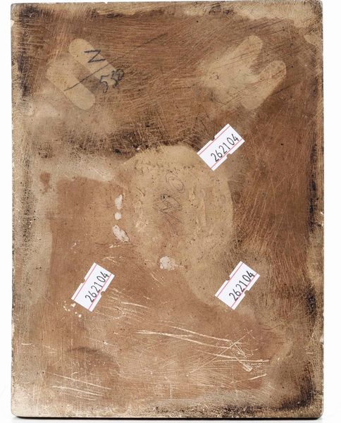 Mattonella con maschera della commedia dell�arte<BR>Albisola, Dario Ravano (1876-1961), XX secolo  - Asta Ceramiche - Associazione Nazionale - Case d'Asta italiane