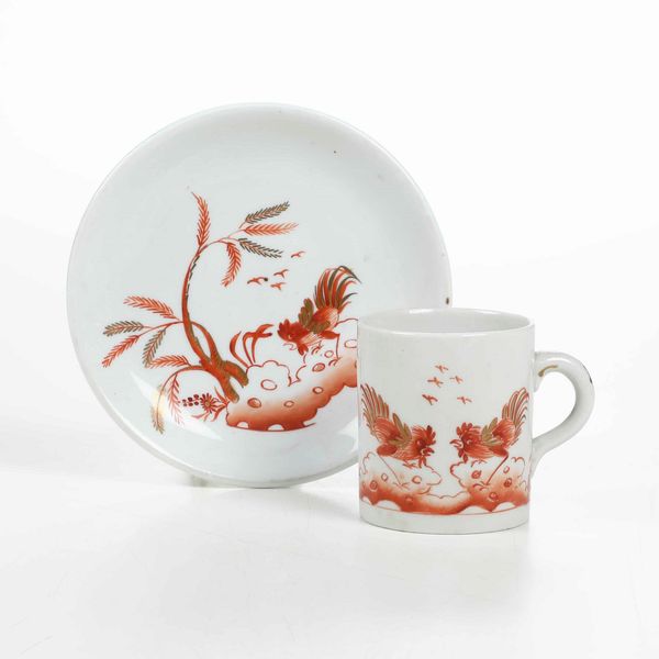 Una tazza e un piattino<BR>Doccia, Manifattura Ginori, inizi del XIX secolo  - Asta Ceramiche - Associazione Nazionale - Case d'Asta italiane