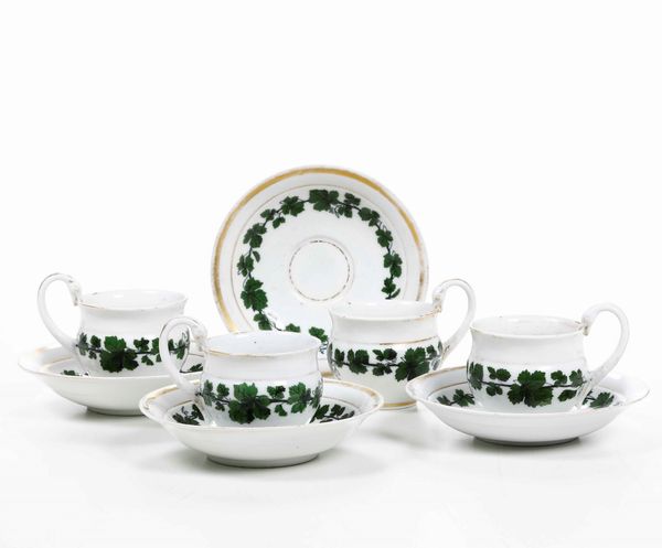Quattro tazze con piattino<BR>Meissen, XIX secolo  - Asta Ceramiche - Associazione Nazionale - Case d'Asta italiane