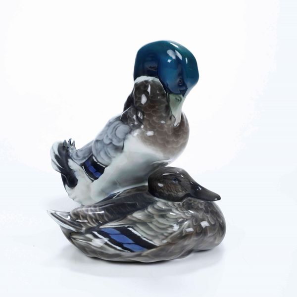 Gruppo con anatre<BR>Germania, Manifattura Rosenthal, 1941<BR>Modello di Willy Z�gel (M�nchen 1876 - Wolkenhof/Murrhardt 1950), 1912 circa  - Asta Ceramiche - Associazione Nazionale - Case d'Asta italiane