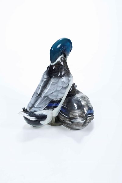 Gruppo con anatre<BR>Germania, Manifattura Rosenthal, 1941<BR>Modello di Willy Z�gel (M�nchen 1876 - Wolkenhof/Murrhardt 1950), 1912 circa  - Asta Ceramiche - Associazione Nazionale - Case d'Asta italiane
