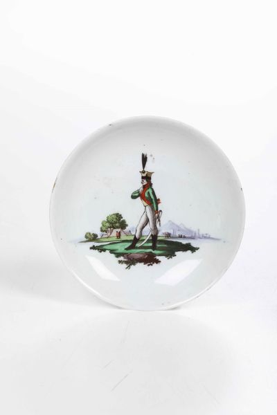 Una tazza e un piattino<BR>Nove. Manifattura Antonibon-Parolin, 1798 circa  - Asta Ceramiche - Associazione Nazionale - Case d'Asta italiane