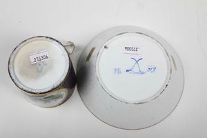 Tazza con piattino<BR>Alla maniera/o S�vres, verso il 1790  - Asta Ceramiche - Associazione Nazionale - Case d'Asta italiane