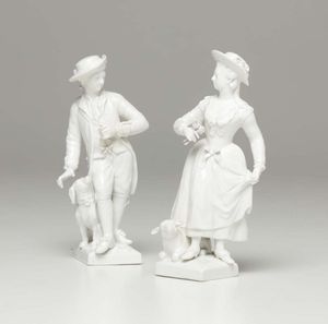Coppia di figurine Berlino, XIX secolo  - Asta Ceramiche - Associazione Nazionale - Case d'Asta italiane
