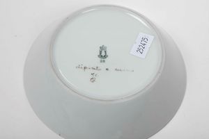 Lotto composto da sette tazze con piattini e una piccola ciotola in porcellana. Manifatture diverse, XIX-XX secolo  - Asta Ceramiche - Associazione Nazionale - Case d'Asta italiane