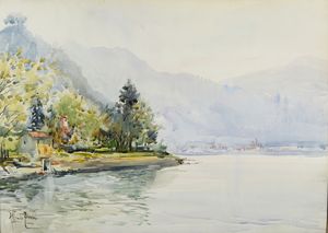 ZECCA ALFREDO (1917 - 1998) : Lago di Lugano.  - Asta Asta 418 | ARTE MODERNA E CONTEMPORANEA Online - Associazione Nazionale - Case d'Asta italiane