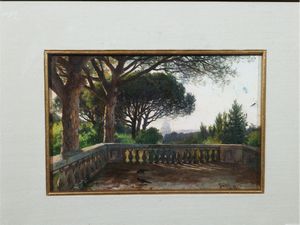 Pietro Sassi - Scorcio di terrazza romana 1899