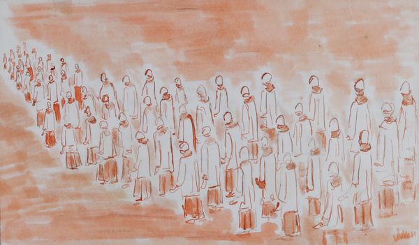 Firma non decifrata Processione  - Asta Opere del XIX e XX secolo - Associazione Nazionale - Case d'Asta italiane