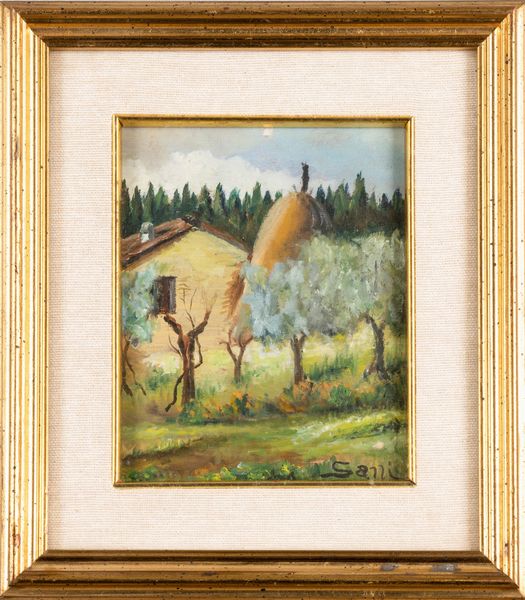 Alessandro Sani : Casolare con pagliaio  - Asta Opere del XIX e XX secolo - Associazione Nazionale - Case d'Asta italiane