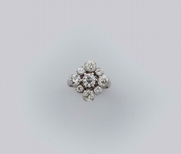 Anello con diamanti per ct 2,50 circa  - Asta Fine Jewels - Associazione Nazionale - Case d'Asta italiane