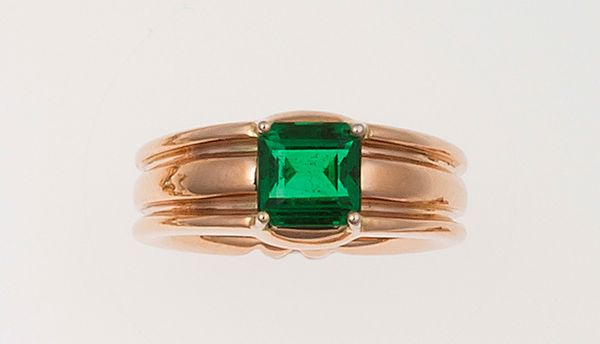Anello con smeraldo Colombia di ct 1,53  - Asta Fine Jewels - Associazione Nazionale - Case d'Asta italiane
