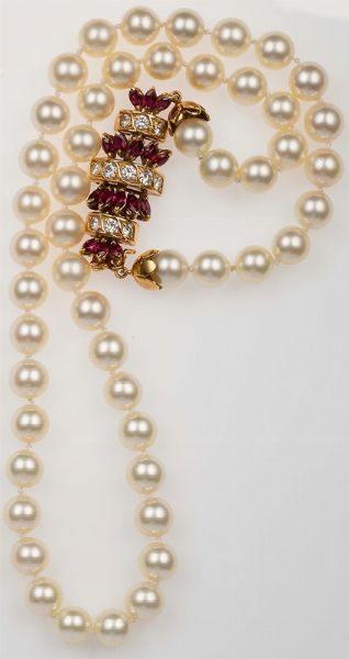 Collana di perle coltivate  - Asta Fine Jewels - Associazione Nazionale - Case d'Asta italiane