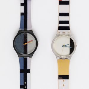 MoMA - Mondrian White Watch + Mondrian Blue Watch