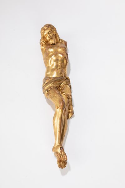 Cristo in legno dorato. Secolo XIX  - Asta Arredi  - Associazione Nazionale - Case d'Asta italiane
