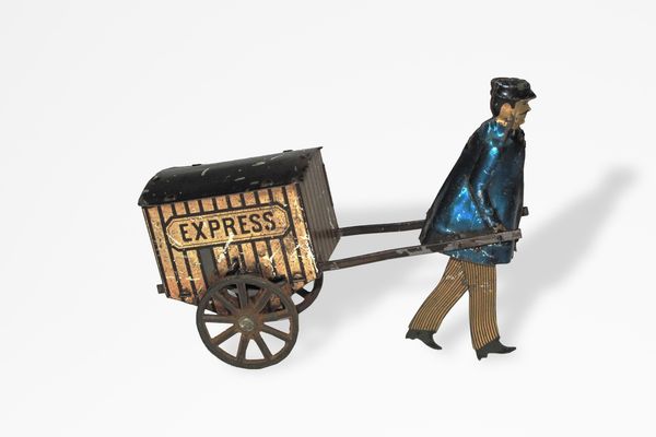 Lehmann : Omino con carretto Express  - Asta Giocattoli d'Epoca - Associazione Nazionale - Case d'Asta italiane