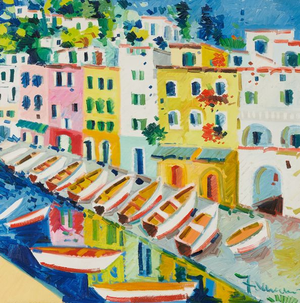 ATHOS FACCINCANI : Paesaggio con barche  - Asta Asta Estiva di Arte Moderna e Contemporanea - Associazione Nazionale - Case d'Asta italiane