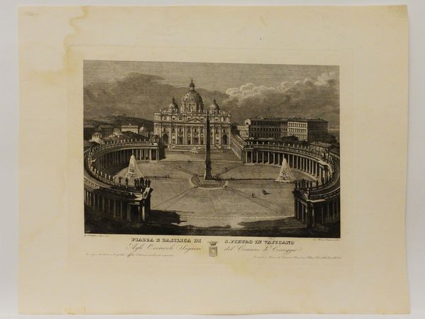 GAETANO COTTAFAVI : Piazza e Basilica di S. Pietro in Vaticano  - Asta Deballage. Occasioni all'asta - Associazione Nazionale - Case d'Asta italiane