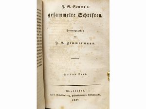 Johann Gottfried Seume : J. G. Seume's Gesammelte Schriften: Herausgegeben Von J. P. Zimmermann  - Asta Deballage. Occasioni all'asta - Associazione Nazionale - Case d'Asta italiane
