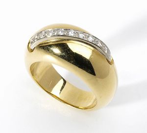 POMELLATO: anello a fascia  in oro e diamanti  - Asta Gioielli, orologi, argenti e penne - Associazione Nazionale - Case d'Asta italiane
