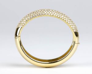 DAMIANI: bracciale a cerchio rigido in oro e diamanti  - Asta Gioielli, orologi, argenti e penne - Associazione Nazionale - Case d'Asta italiane