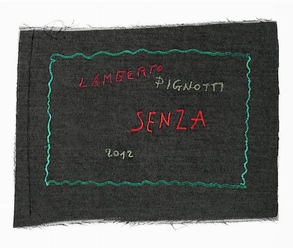 LAMBERTO PIGNOTTI : Senza. (Libro stoffa)  - Asta Autografi e manoscritti, Futurismo, libri del Novecento e libri d'artista [Parte I] - Associazione Nazionale - Case d'Asta italiane