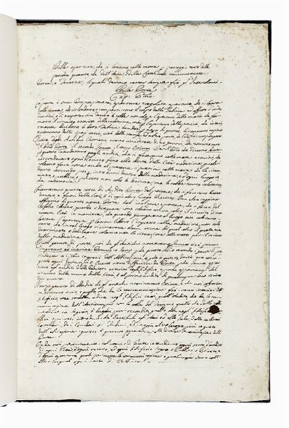 Delle aperture che si cavano nelle mura per passaggio tanto delle persone quanto, che dell?aria, e della luce dette comunemente porte e finestre; le quali devon restar sempre tra gli intercolonni.  - Asta Autografi e manoscritti, Futurismo, libri del Novecento e libri d'artista [Parte I] - Associazione Nazionale - Case d'Asta italiane