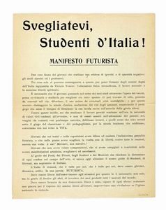 ROBERTO CLERICI - Svegliatevi, studenti d'Italia! Manifesto futurista.