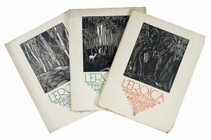 ETTORE COZZANI - Lotto di 8 fascicoli da L'Eroica. Rassegna italiana di Ettore Cozzani. Anno XVI, nn. 112-114 - 118, 120-124.