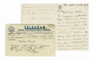 UMBERTO CAGNI - Lettera autografa firmata e telegramma.