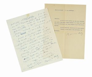 REYNALDO HAHN REYNALDO - 2 lettere (1 autografa, l'altra dattiloscritta con firma autografa).