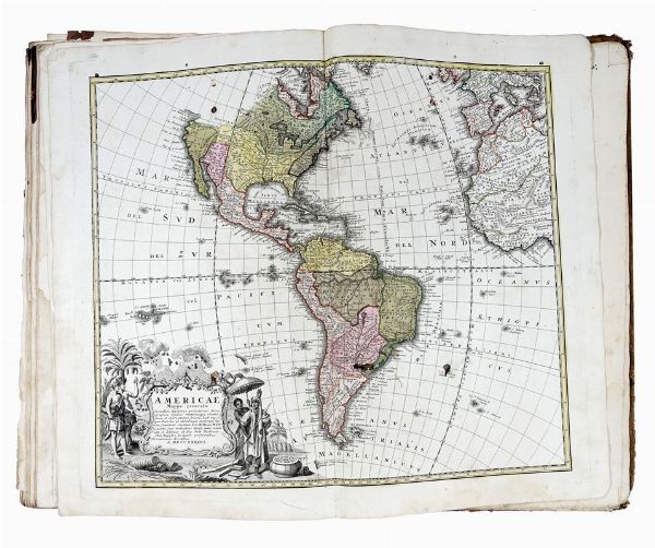 JOHANN BAPTIST HOMANN : Atlas Novus terrarum orbis imperia [...] Somannischer Atlas von Sundert Landfarten.  - Asta Libri a stampa dal XV al XIX secolo [Parte II] - Associazione Nazionale - Case d'Asta italiane