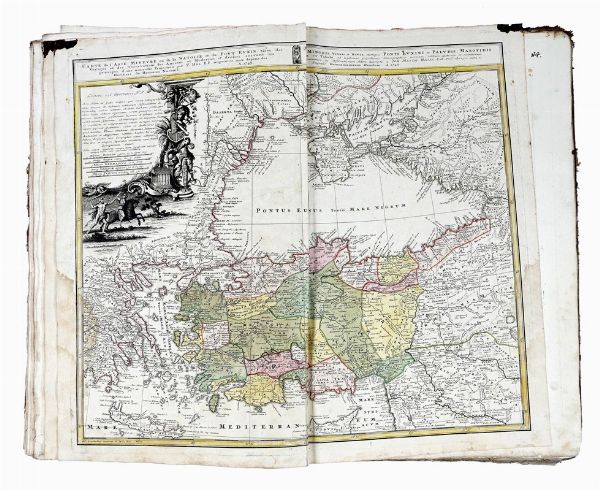 JOHANN BAPTIST HOMANN : Atlas Novus terrarum orbis imperia [...] Somannischer Atlas von Sundert Landfarten.  - Asta Libri a stampa dal XV al XIX secolo [Parte II] - Associazione Nazionale - Case d'Asta italiane
