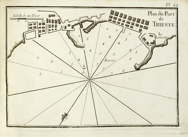 Joseph Roux : Receuil des principaux plans, des portes, et rades de la Mer Mediterrane, estraits de ma carte en douze feilles...  - Asta Libri a stampa dal XV al XIX secolo [Parte II] - Associazione Nazionale - Case d'Asta italiane