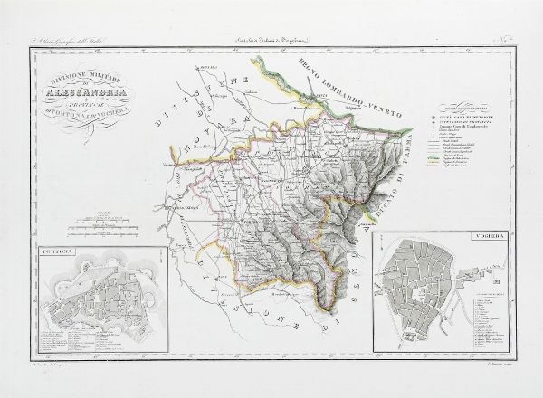 Attilio Zuccagni Orlandini : Atlante geografico degli stati italiani delineato sopra le migliori e pi moderne mappe per servire di corredo alla Corografia fisica storica e statistica dell'Italia. Volume I (-II).  - Asta Libri a stampa dal XV al XIX secolo [Parte II] - Associazione Nazionale - Case d'Asta italiane