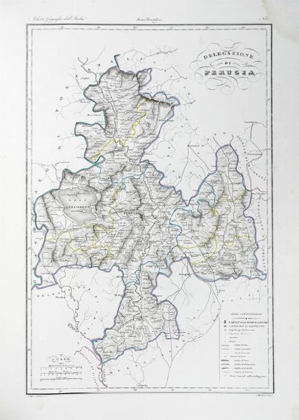 Attilio Zuccagni Orlandini : Atlante geografico degli stati italiani delineato sopra le migliori e pi moderne mappe per servire di corredo alla Corografia fisica storica e statistica dell'Italia. Volume I (-II).  - Asta Libri a stampa dal XV al XIX secolo [Parte II] - Associazione Nazionale - Case d'Asta italiane