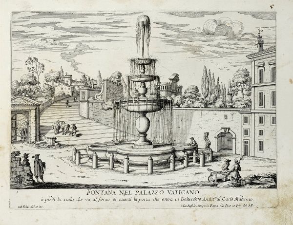 GIOVANNI BATTISTA FALDA : [Le Fontane di Roma].  - Asta Libri a stampa dal XV al XIX secolo [Parte II] - Associazione Nazionale - Case d'Asta italiane