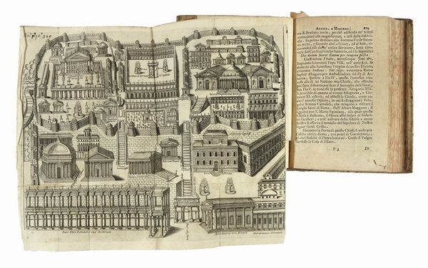 Roma antica, e moderna o sia Nuova descrizione di tutti gl'edificj antichi, e moderni, tanto sagri, quanto profani della citt di Roma [...] Abbellita con duecento, e pi figure di rame, e con curiose notizie istoriche [...] Tomo primo (-terzo).  - Asta Libri a stampa dal XV al XIX secolo [Parte II] - Associazione Nazionale - Case d'Asta italiane