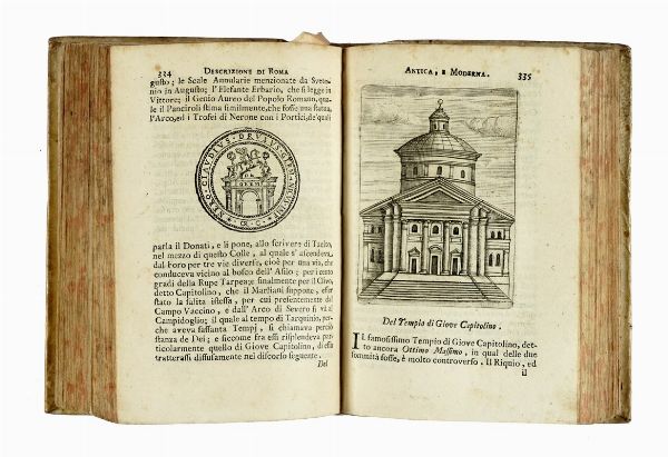 Roma antica, e moderna o sia Nuova descrizione di tutti gl'edificj antichi, e moderni, tanto sagri, quanto profani della citt di Roma [...] Abbellita con duecento, e pi figure di rame, e con curiose notizie istoriche [...] Tomo primo (-terzo).  - Asta Libri a stampa dal XV al XIX secolo [Parte II] - Associazione Nazionale - Case d'Asta italiane