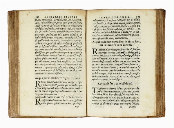 Gabriele Falloppio : Secreti diversi & miracolosi. Racolti dal Falopia, & approbati da altri medici di gran fama. Nuovamente ristampati, & a commun beneficio di ciascuno, distinti in tre libri...  - Asta Libri a stampa dal XV al XIX secolo [Parte II] - Associazione Nazionale - Case d'Asta italiane