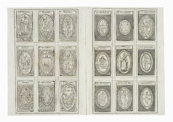 Sigilla tum Generalia, tum Singularum Provinciarum, ac Custodiarum ad hanc Cismontanam Orientalem Familiam, quoquo modo spectantium peculiaria [...].  - Asta Libri a stampa dal XV al XIX secolo [Parte II] - Associazione Nazionale - Case d'Asta italiane