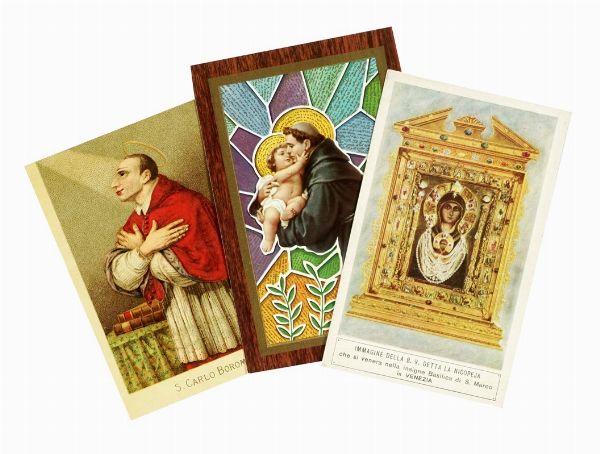 Raccolta di 257 santini a stampa, italiani e francesi.  - Asta Libri a stampa dal XV al XIX secolo [Parte II] - Associazione Nazionale - Case d'Asta italiane