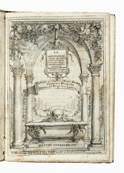 ALESSANDRO ADIMARI : La Melpomene overo cinquanta sonetti funebri con'altrettanti elogij...  - Asta Libri a stampa dal XV al XIX secolo [Parte II] - Associazione Nazionale - Case d'Asta italiane