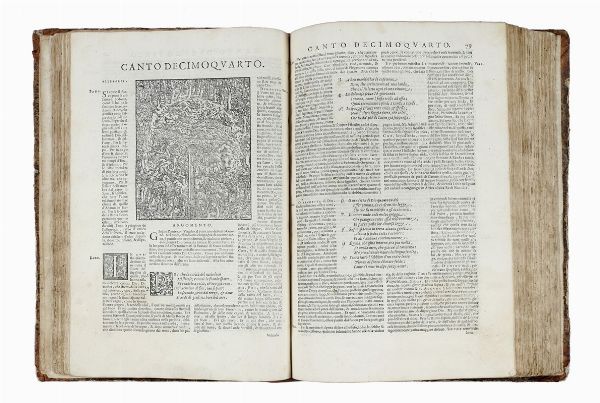 DANTE ALIGHIERI : Dante con l'espositioni di Christoforo Landino et d'Alessandro Vellutello sopra la sua Comedia dell'Inferno, del Purgatorio, & del Paradiso.  - Asta Libri a stampa dal XV al XIX secolo [Parte II] - Associazione Nazionale - Case d'Asta italiane